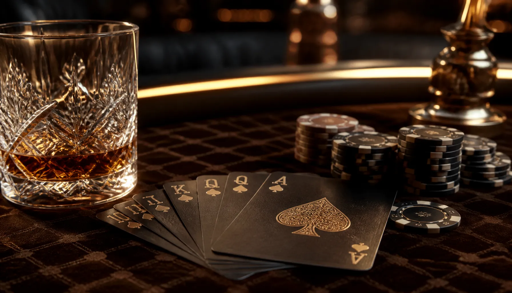 Ornate golden treasure chest overflowing with jewels and coins, cinematic jewel-tone lighting, luxury casino lifestyle